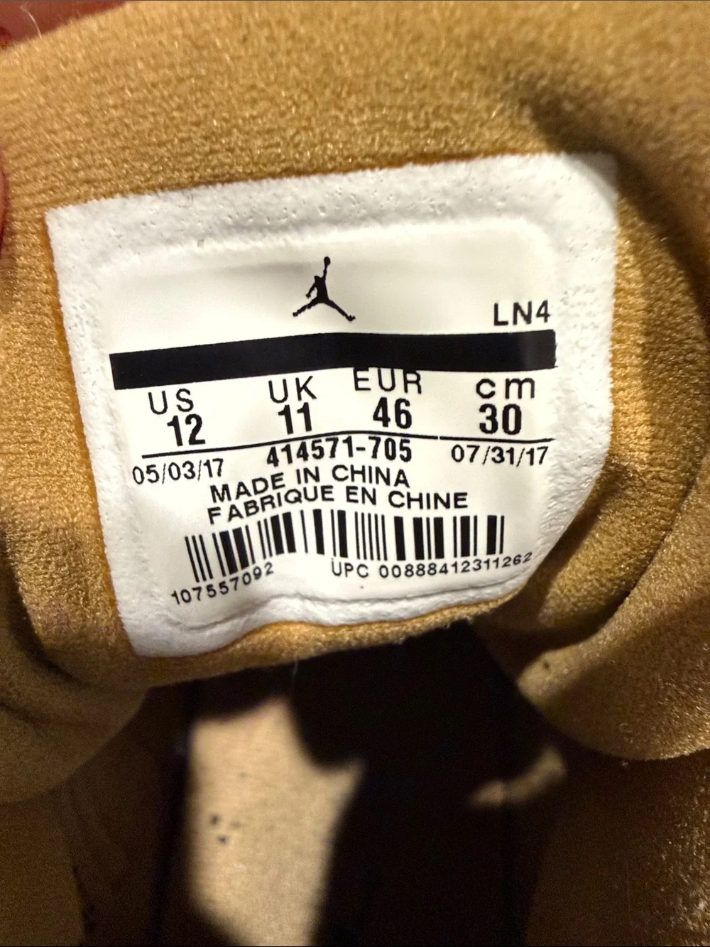 Jordan Men’s Suede Sneakers in Wheat/Tan